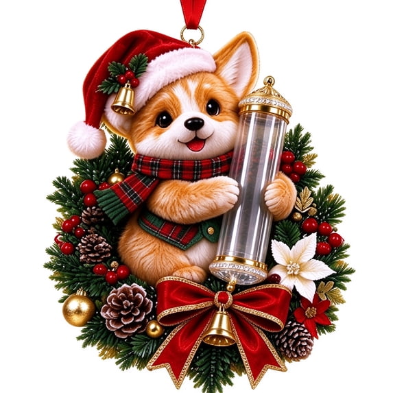 LOWLHOME Christmas Animals Cash Wallet Ornament, 2D Acrylic Hanging Christmas Tree Ornament, Money Gift Card Holder for Stocking Stuffer Holiday Party Favor Home Decoration