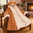 thumbnail image 1 of LOWLHOME Christmas Heated Robe for Women, Adjustable Temperature Wearable Heated Blanket, Soft Warm Flannel Fabric for Home Lounging and Winter Comfort, 1 of 6