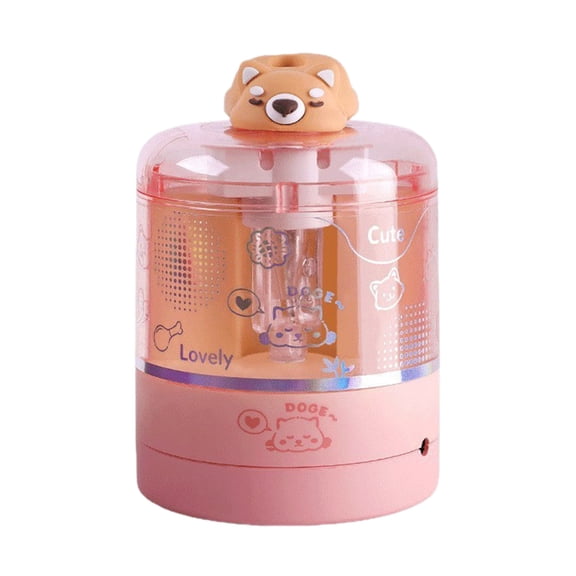 LOWLHOME Colored Pencil Sharpener for Gift, Rechargeable Electric Pencil Sharpener, Auto Stop, Pencil Sharpeners for Battery Powered Cute No.2/Colored Pencils (6-8mm), Classroom/Office (Pink)
