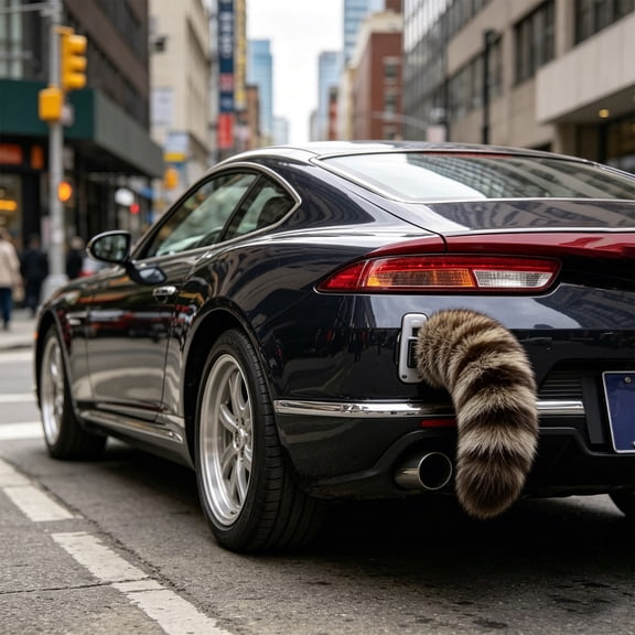 LOWLHOME Cute Fuzzy Tail Car Decoration,Remote Control Rechargeable Moving Tail,Rechargeable Moving Tails,Car Tail Auto Trunk Stuff,Auto Trunk Rear Window Car Accessories Novelty Gift