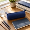 thumbnail image 1 of LOWLHOME Cylinder Pencil Bag,Canvas Pencil Case,Small Slim Pencil Pouch Pen Bag,Large Capacity Zipper Pencil Case,Portable Stationery Pouch Cloth Pen Bag,Blue, 1 of 7