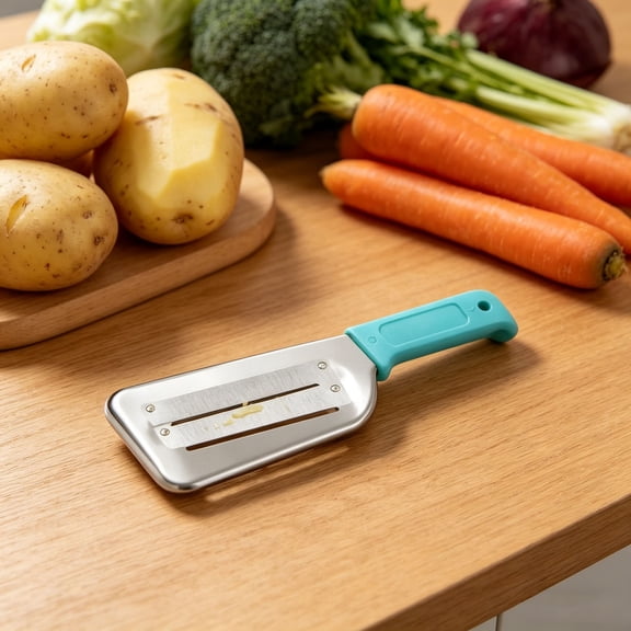 LOWLHOME Dual Blade Julienne Cutter,Stainless Steel Dual Blade Julienne Cutter,Kitchen Lettuce Knife, Upgraded Multifunctional Cabbage Shredder for Coleslaw Sauerkraut (Sky Blue)