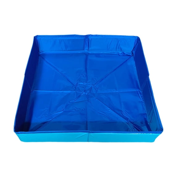 LOWLHOME Foldable Play Ball Pool For Pet, Hard Plastic Kiddie Pool for Dogs, Portable Pool for Backyard Summer, Fast Setup Thick Cleaning Accessory For Above-Ground Pool Entrances (Blue)