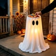 thumbnail image 1 of LOWLHOME Glowing Ghost Candy Holder Bowl Stand Decoration, DIY Spooky Ghosts with LED Lights, Cute Ghost Candy Holder for Front Door Porch Outdoor Indoor Decor, 30 in, 1 Count, White, D, 1 of 5