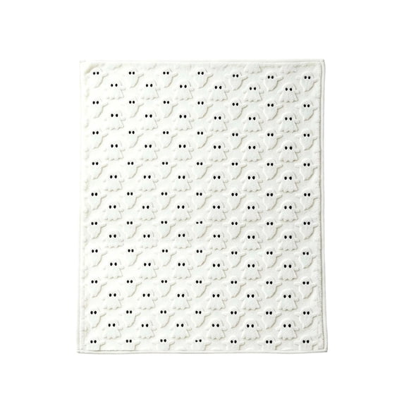 LOWLHOME Halloween 3D Jacquard Blanket with White Ghost, Flannel Ghost Family Warm Blanket, Cute & Spooky Plush Throw Blanket for Bed Sofa Couch Chair Decor, 28"x40"