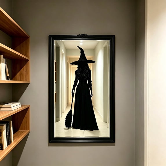 LOWLHOME Halloween Ghost Mirror Window Cling Stickers, Removable Long-Lasting Horror Decals, Spooky Ghost Decor for Bathroom, Haunted House, Party Layout (Black)