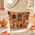 thumbnail image 1 of LOWLHOME Halloween Zipper Cosmetic Bag, Multi Patterns Spooky Makeup Pouch, Reusable Canvas Travel Storage Bag For Makeup Toiletries Small Accessories, 9.8*6.7 in, 1 Pack, 1 of 6