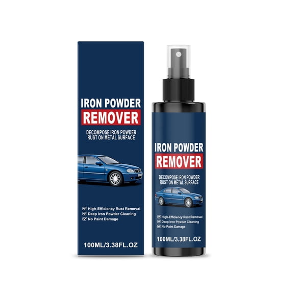 LOWLHOME Iron Powder Remover Spray,Rust Remover Spray - Fast-Acting Spray,Iron Powder Remover for Metal,Hardware Brake Solution,Engine Auto Liquid with Quick-Reaction Formula,100ml