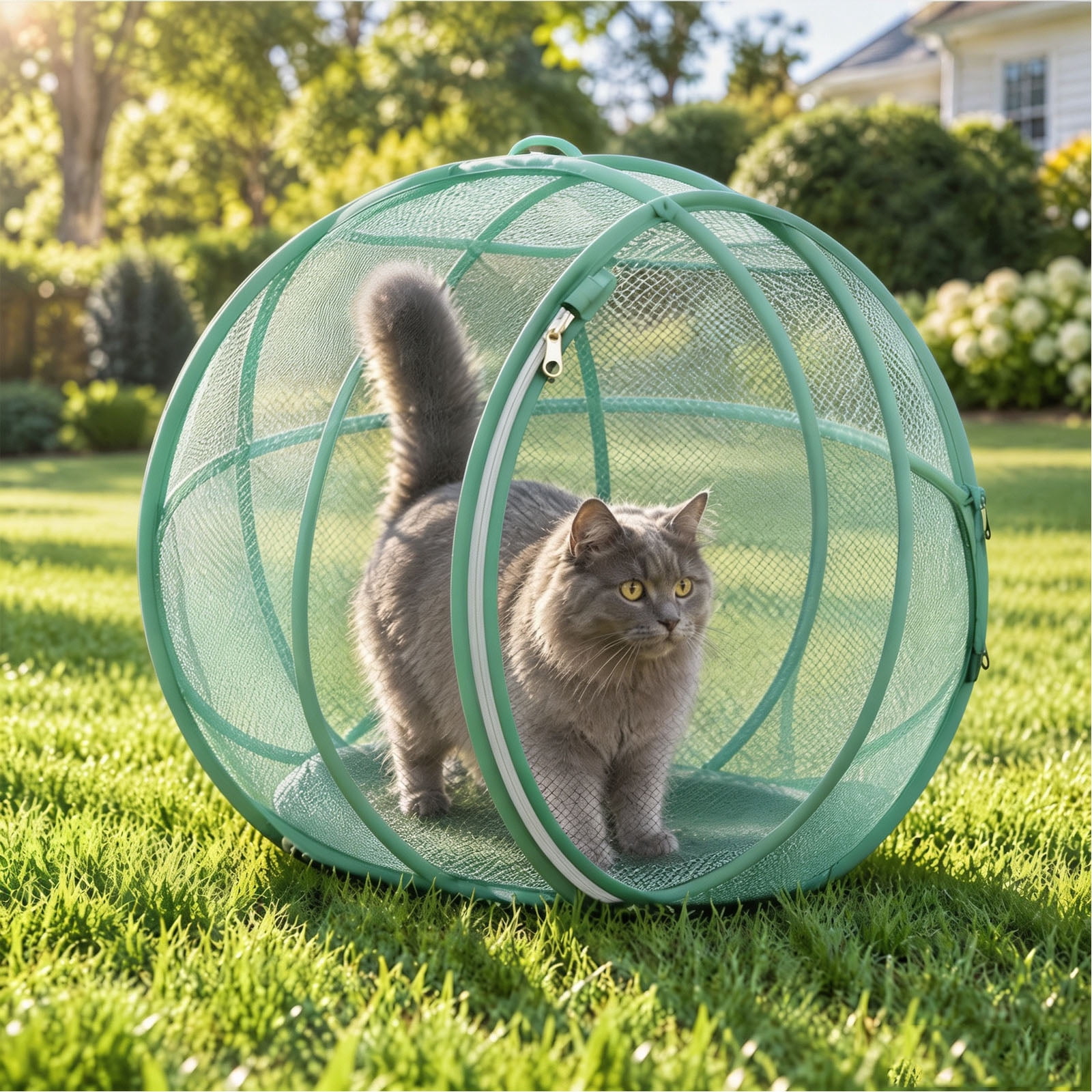 LOWLHOME Outdoor Cat Exercise Ball, Breathable Interactive Rolling Toy ...