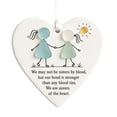 thumbnail image 1 of LOWLHOME Sea Glass Heart Ornament Friendship Gifts Heart Hanging Decor Friend Sister Gift Inspirational Keepsake Christmas Tree Hanging Ornament, 1 of 6