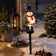 thumbnail image 1 of LOWLHOME Solar Christmas Pathway Lights Outdoor, Dynamic LED Yard Stake Decor with Christmas Snowman, IP44 Waterproof Garden Lawn Patio Holiday Display Ambient Lights, 1 of 7