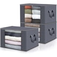 thumbnail image 1 of LOWLHOME Storage 1-Pack Clothes Organizer Storage Bags, Foldable Storage Box with Large Clear Window Sturdy Handles, for Blankets Pillows Bedding,35L, 1 of 6