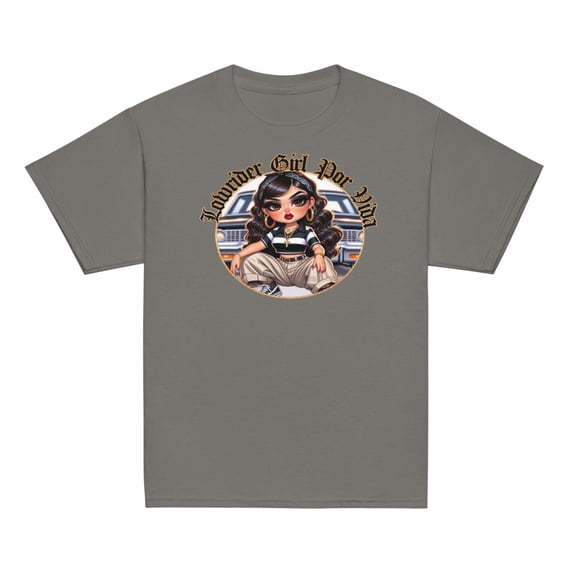 LOWRIDER LATINA LOWRIDER LATIN ART KIDS Youth classic tee (Charcoal, L)