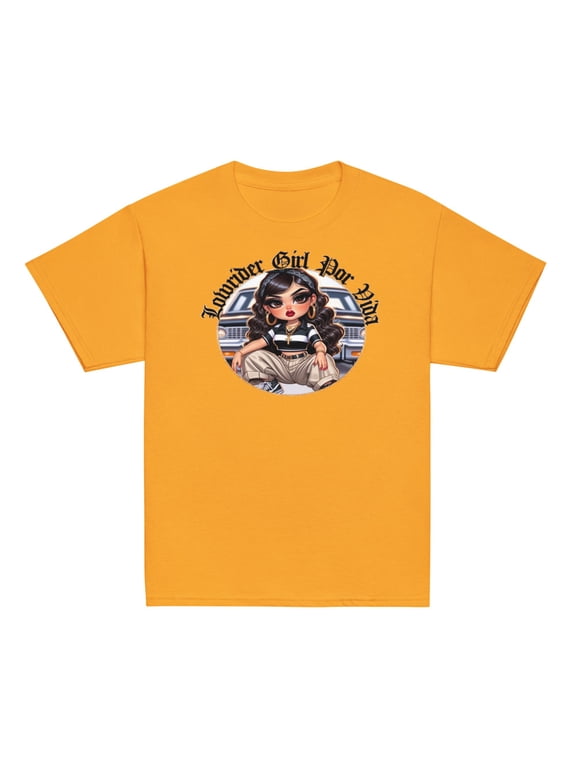 LOWRIDER LATINA LOWRIDER LATIN ART KIDS Youth classic tee (Gold, XS)