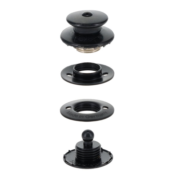 LOXX Fastener Set, Black Plate, Solid Brass