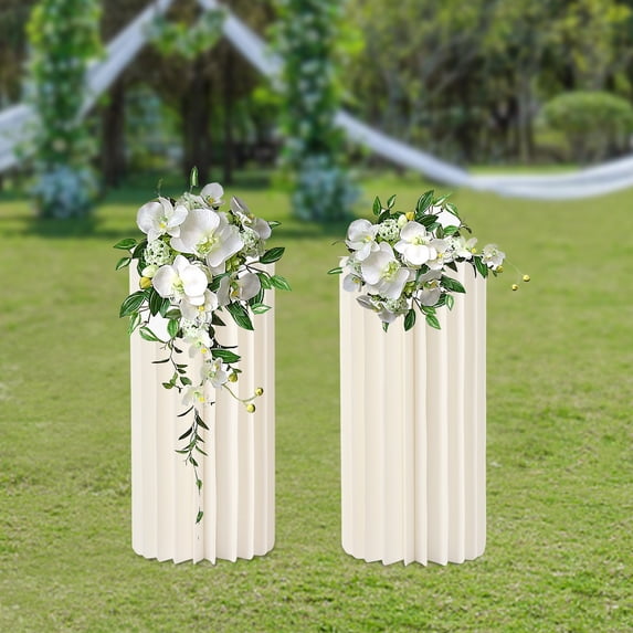 LOYALHEARTDY 2 Pcs Wedding Centerpieces Cardboard Vases 60cm Tall Flower Stand Floor Column Vase Display Rack Party Decoration
