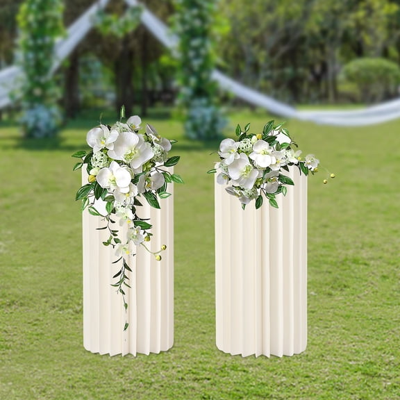 LOYALHEARTDY 2 Pcs Wedding Centerpieces Cardboard Vases 60cm Tall Flower Stand Floor Column Vase Display Rack Party Decoration
