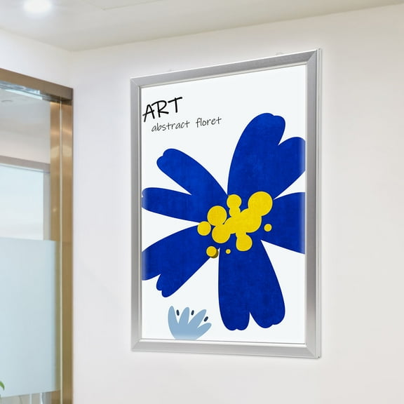 LOYALHEARTDY 24" x 33" LED Backlit Movie Poster Frame Art Picture Frame Light Box Slim Flip Advertising Display Frame Store Restaurant Menu Sign Board Silver