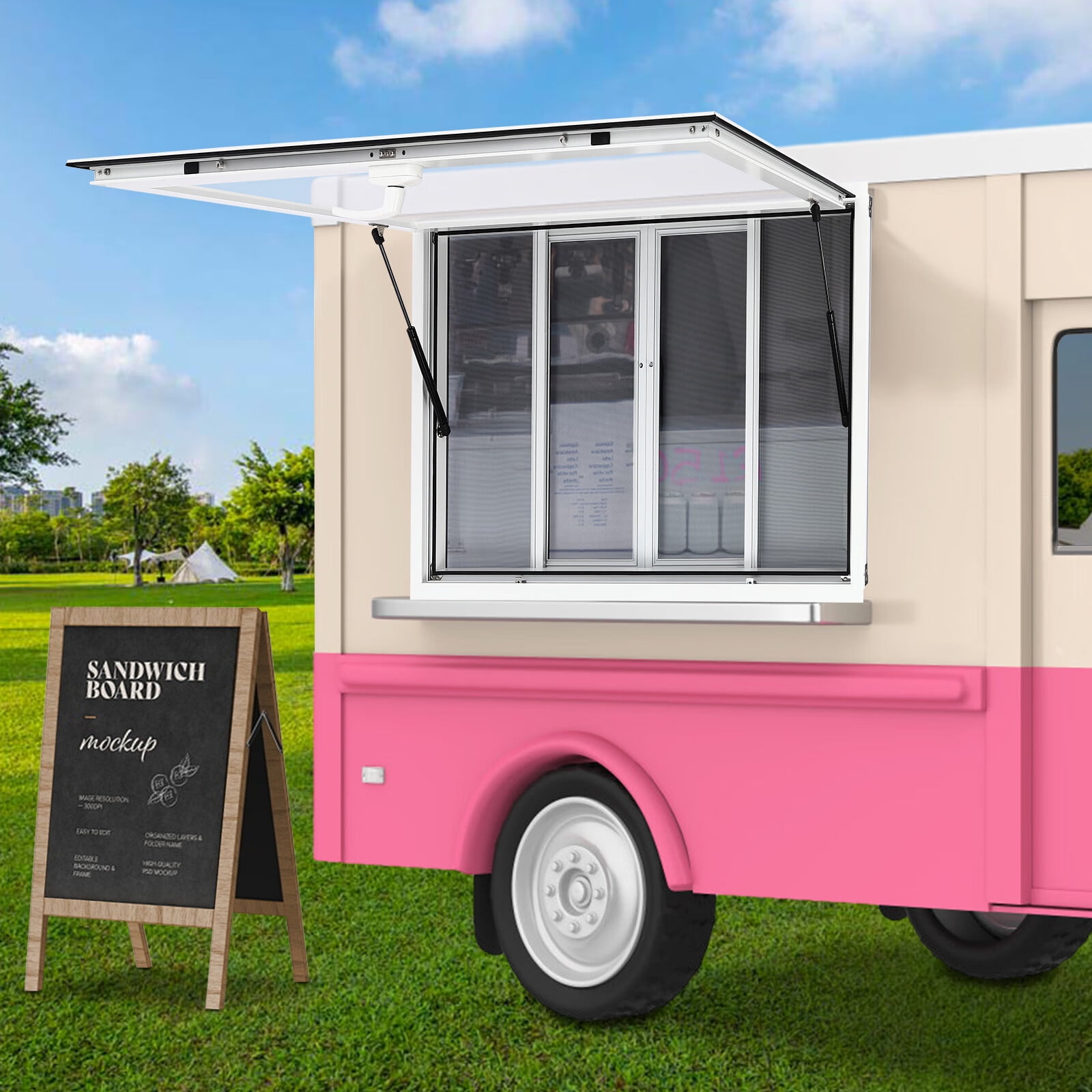 LOYALHEARTDY 50*30 Inch Concession Window Aluminum Alloy Food Truck ...