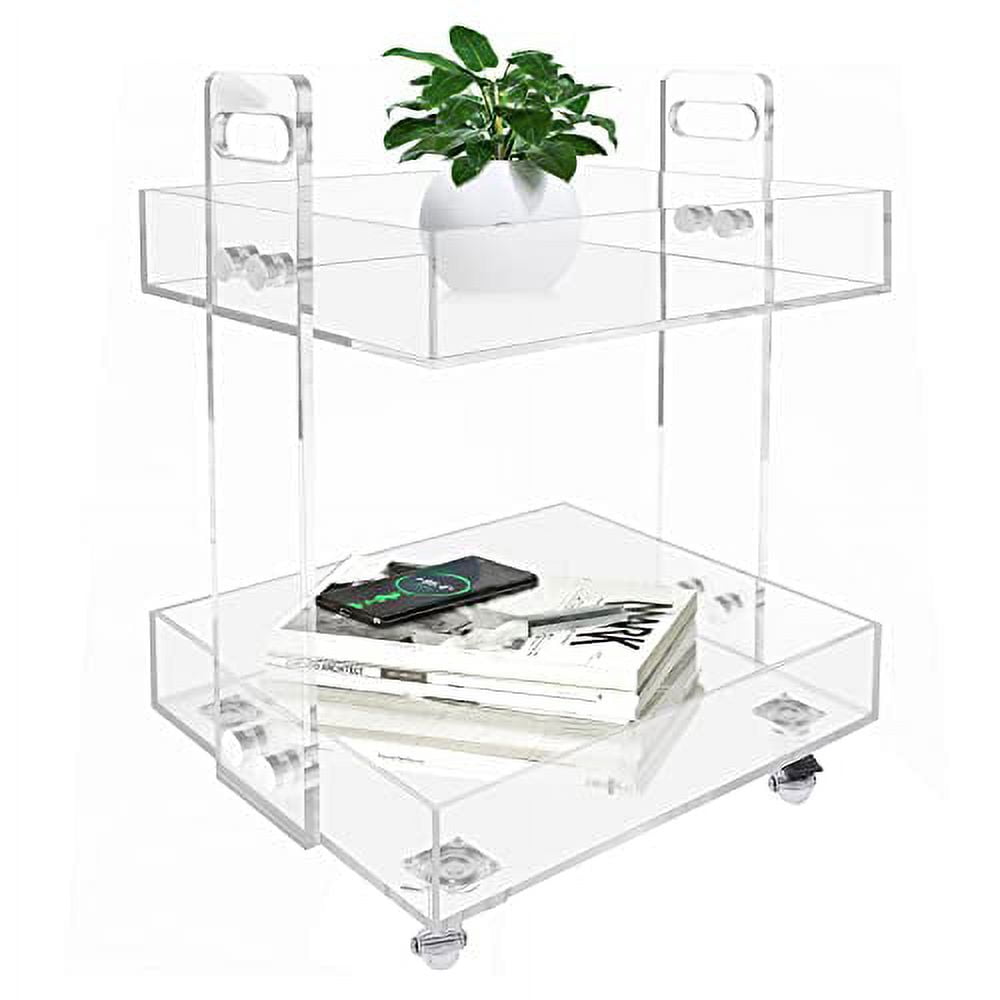 LOYALHEARTDY Acrylic Table Sofa Side Table - Acrylic Bedside Table with ...