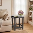thumbnail image 1 of LOYALICE HDPE Indoor & Outdoor Side Table – Weatherproof, Multi-Use End Table with Curved Edge for Patio, Bedroom & Living Room, Gray, 1 of 7
