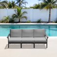 thumbnail image 1 of LOYALICE Oversized 3-Seater Patio Furniture Sets, Waterproof HDPE Frame Outdoor Conversation Sets Perfect for Patio, Poolside & Backyard, Black Frame with Gray Cushion, 1 of 6