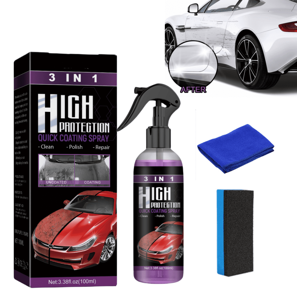  Newbeeoo 3 in 1 High Protection Quick Car Coating Spray,Car  Paint Restorer Wax Polishing Agent with Sponge, Ceramic Car Spray, Car  Scratch Repair Nano Spray (2Pcs) : Automotive