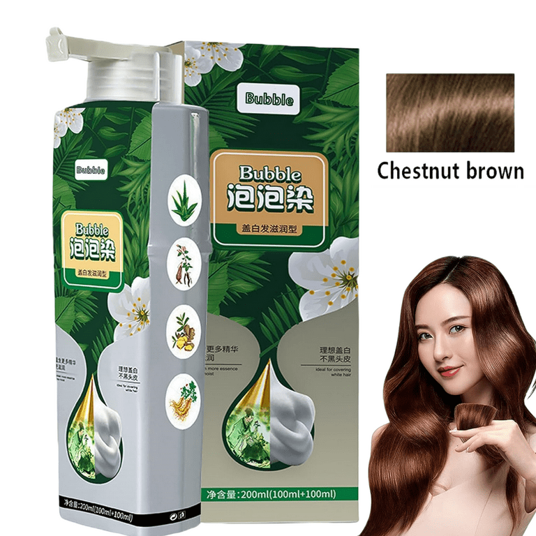 LOYALSE Pure Plant Extract For Grey Hair Color Bubble Dye Bubble Hair Dye Plant Bubble Hair Dye Shampoo Lazy Bubble Hair Dye Instant Hair Dye