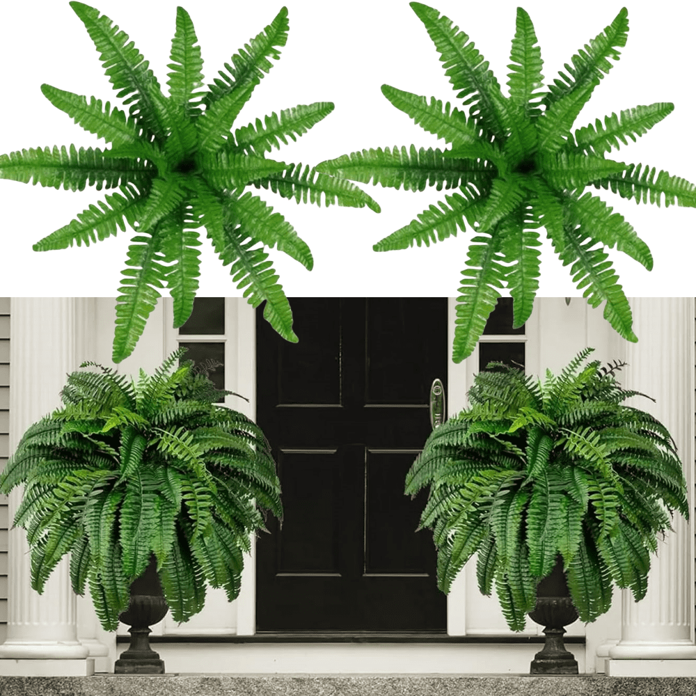 LOYALSE UV Resistant Lifelike Artificial Boston Fern, Artificial Ferns