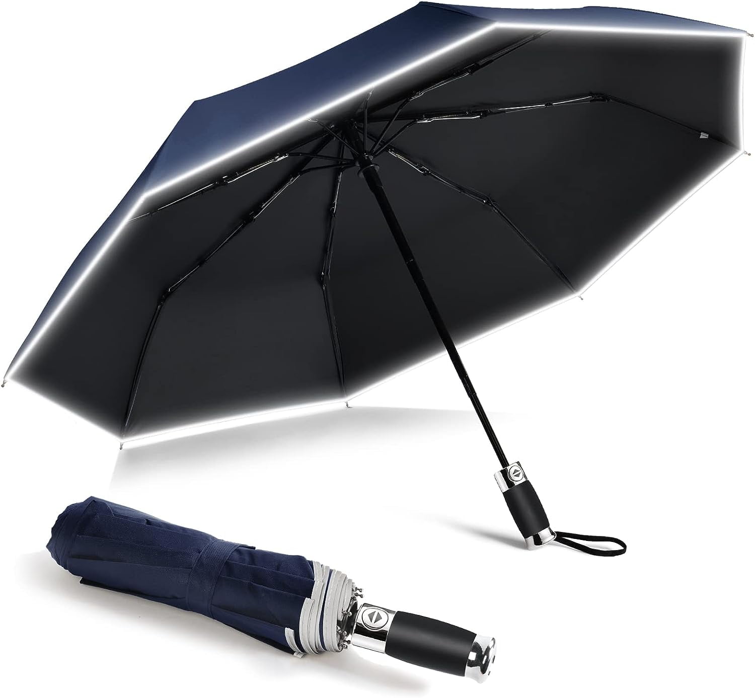 LOYATANK Mini Umbrella, Pocket Umbrella with Golden Handle, 210T Black ...