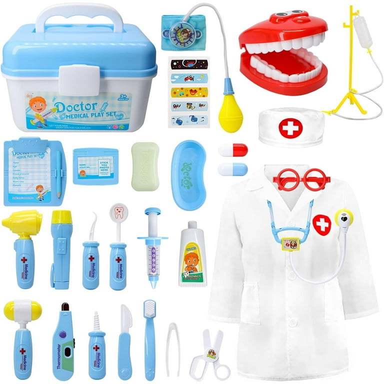 JoyStone Kids Toy Doctor Kit,30PCS Toy Medical Kits Pretend Play Dentist  Doctor Kits with Electronic Stethoscope and Carrying Case, Educational Toy  Doctor Playset for Kids Toddlers 