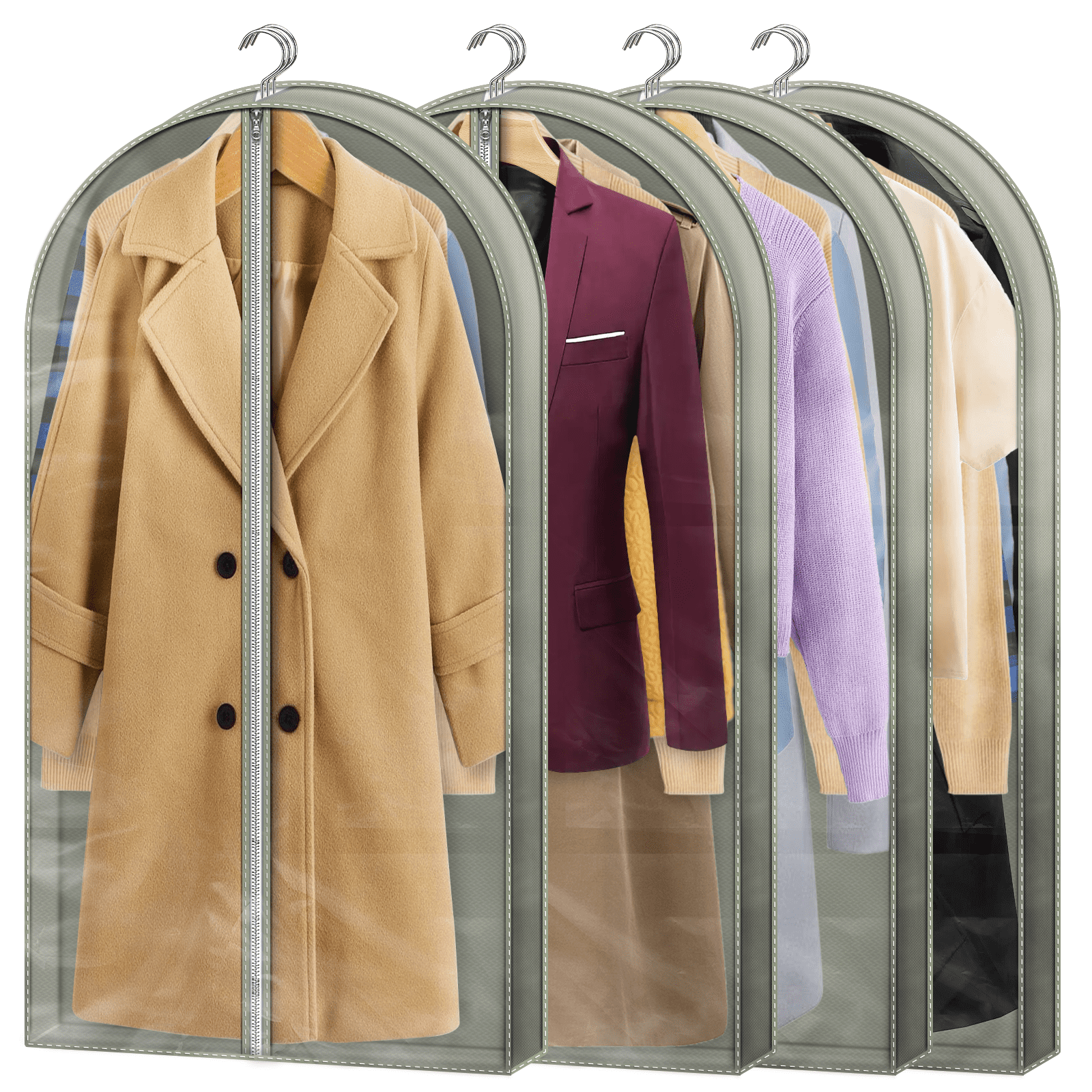 LOYUDEQIU 40'' Garment Bag 4 Pcs Garment Bags for Hanging Clothes