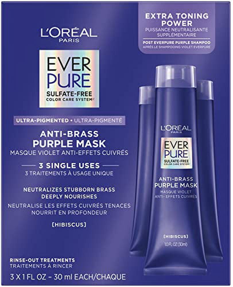 LOreal Paris EverPure Ultra Pigmented Anti Brass Purple RinseOut Mask for Bleached, Blonde or