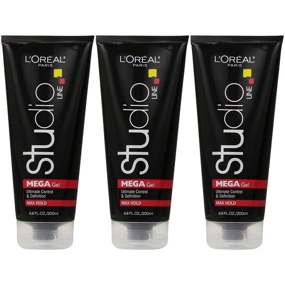 Loreal Paris Studio Line Mega Hair Gel, 6.8 Ounce (Pack Of 3)