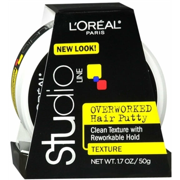 L'Oreal Studio Line Overworked Hair Putty 1.70 oz (Pack of 3)