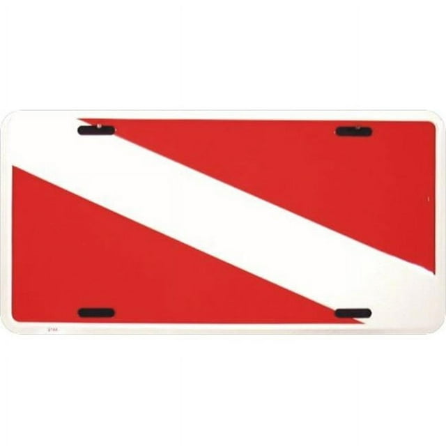 LP 082 Scuba Divers Diving Flag License Plate 2144