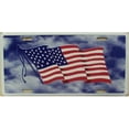 thumbnail image 1 of LP - 1211 American USA Flag Cloud Background License Plate - 320C, 1 of 1
