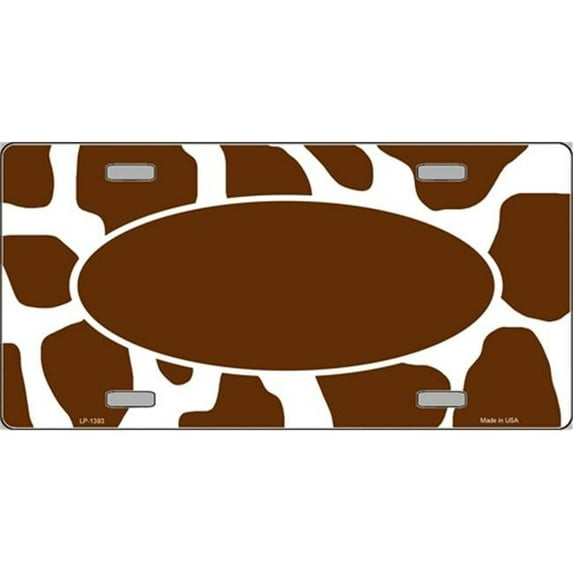LP-1393 Brown Giraffe- Ovals in the Middle- Flat Automotive License Plates Blanks for Customizing