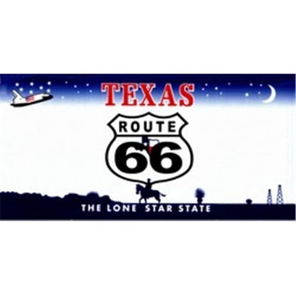 LP-2109 Texas State Background License Plates- Route 66