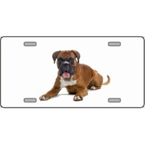 LP-2160 Boxer Dog Pet Novelty License Plates- Full Color Photography License Plates