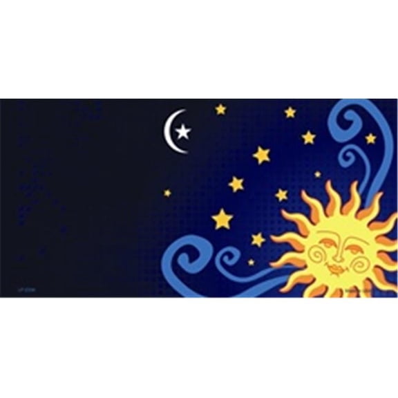 LP-2304 Celestial Sun Offset Flat License Plates Blanks for Customizing