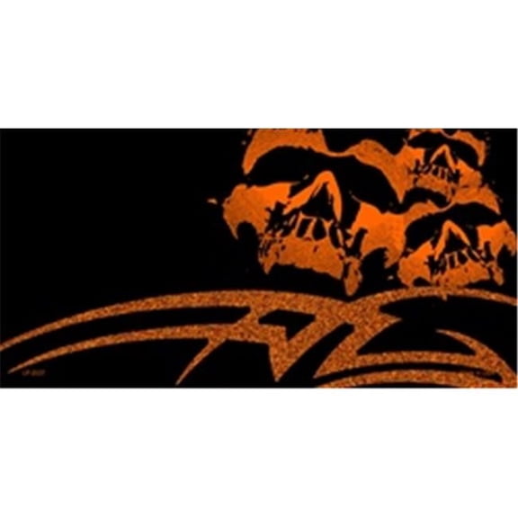 LP-2337 Tribal Skulls- Offset Flat License Plates Blanks for Customizing