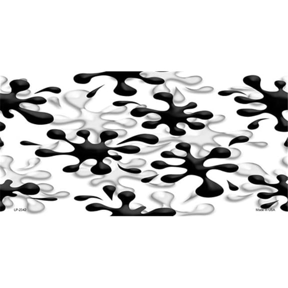 LP-2342 Splatter- Black and White License Plates Blanks Tags