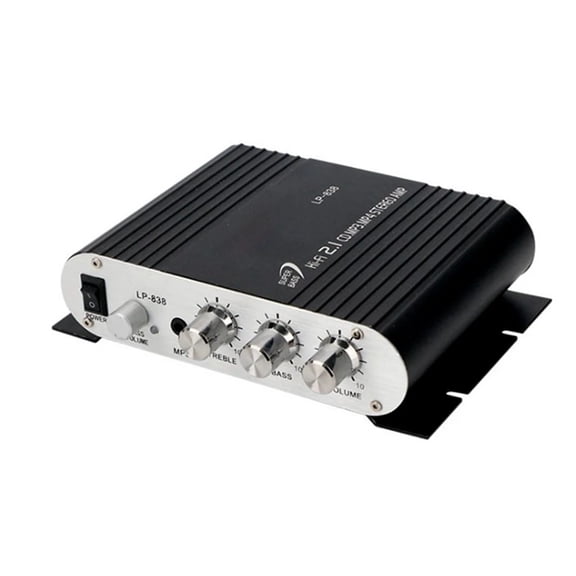 LP-838 Power Car Amplifier Hi-Fi 2.1 200W 12V MP3 Radio Stereo Bass Speaker Booster Player For Motorbike Home Player