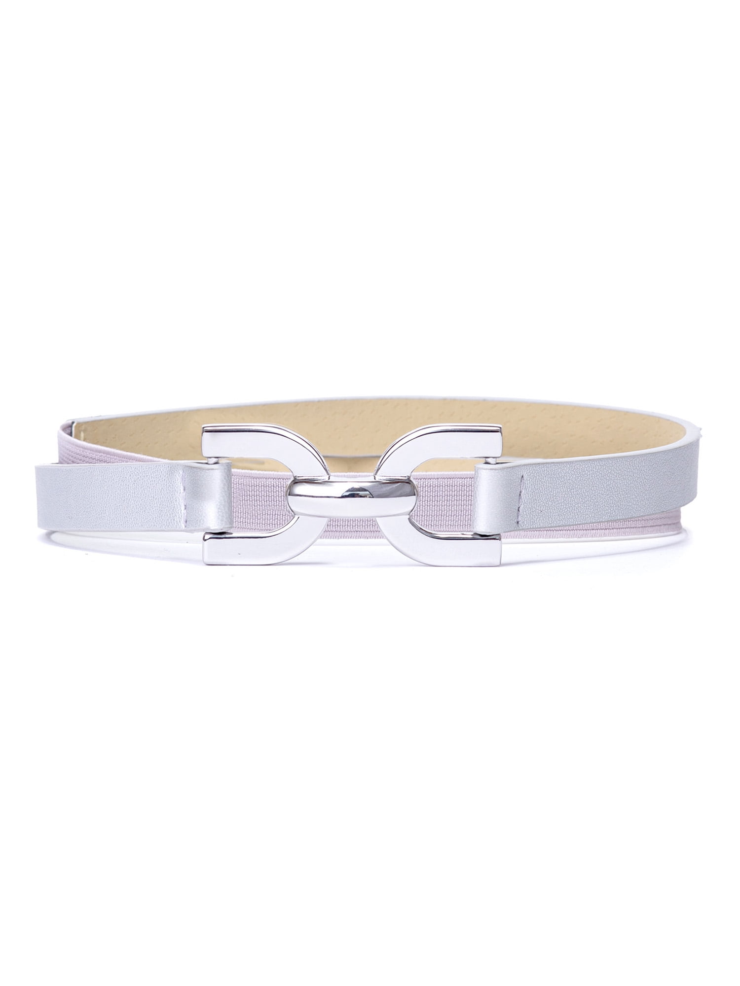LP By Linea Pelle Women's Hook & Dring Skinny Waist Belt, Silver