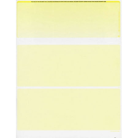 LP Checks Blank Security Laser Checks, 8.5" x 11", Classic Yellow, 24 lb, 500 Sheets