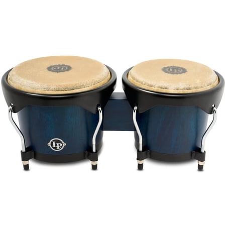 Latin Percussion City II Mango Bongos, Blue, Black Hardware