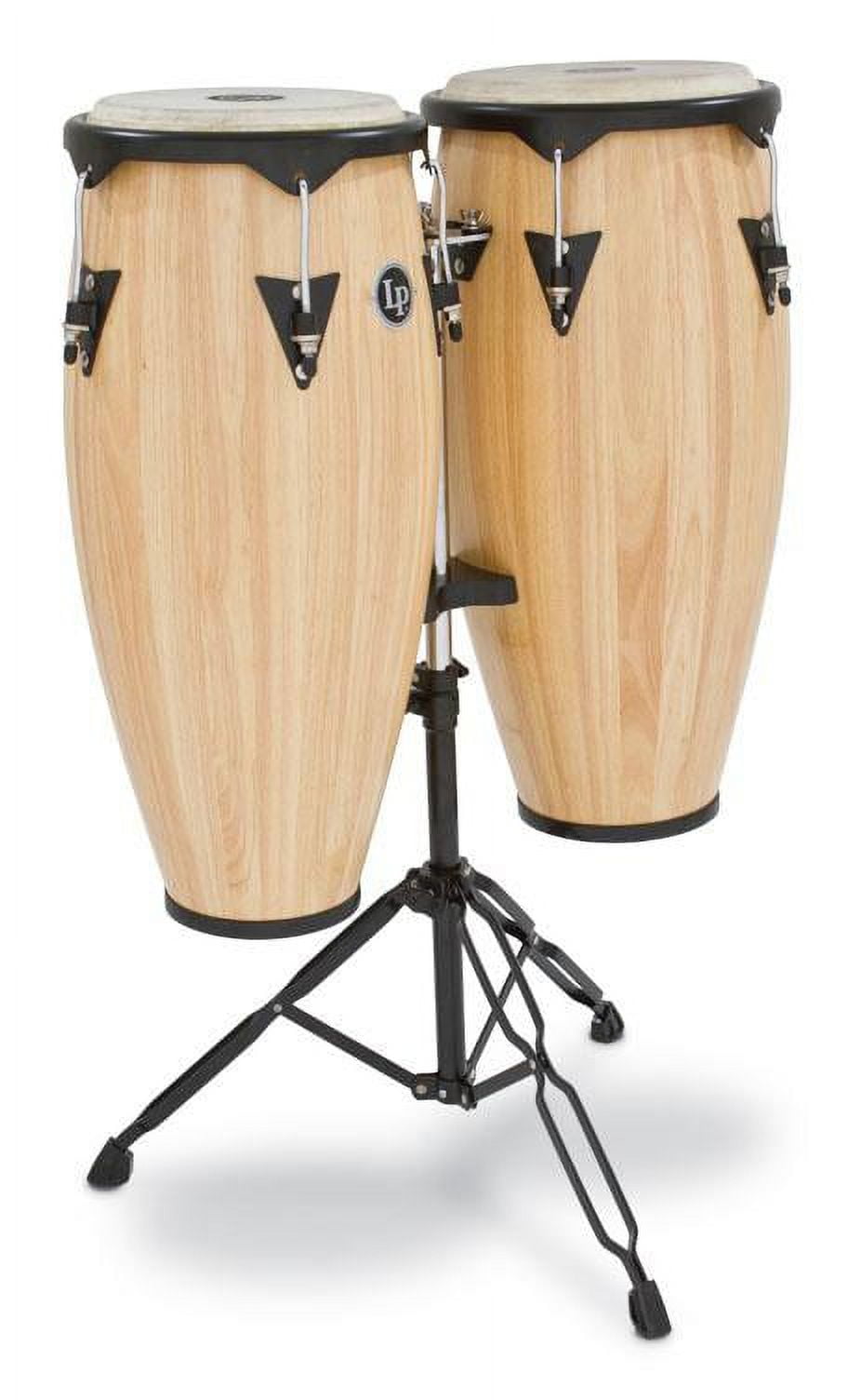 LATIN PERCUSSION LP City Wood 10"/11" Conga Set w/ Stand - Natural