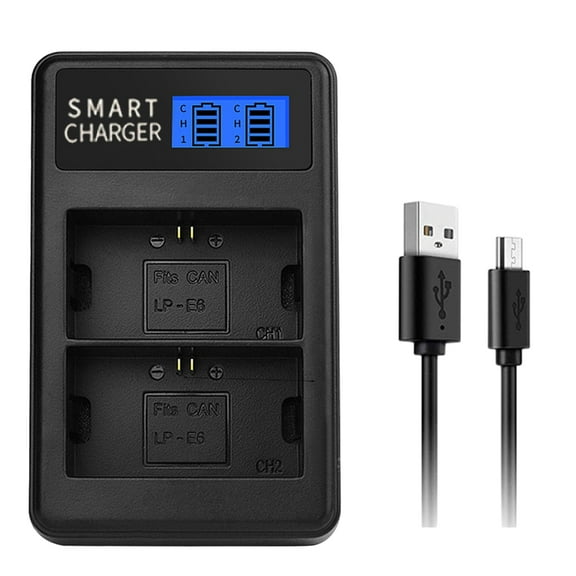 LP-E6 LPE6 LP E6 Channel USB Battery w/ LCD Screen for 5D II, 5D III, 5D Mark2