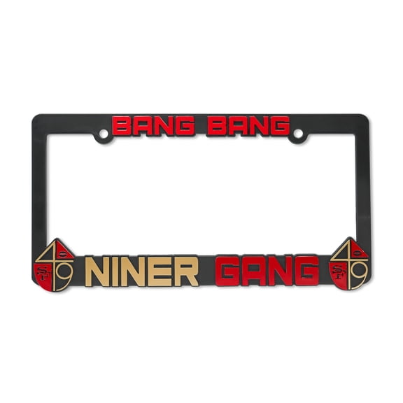 LP Frameworks Bang Bang Niner Gang for San Francisco 3D Raised License Plate Frame | 1 Pack Car License Plate Cover | Universal US Car License Plate Holder | Auto Accessories (Car, Truck and SUV)